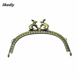 1 Piece 12.5 CM Embossing Arc Antique Bronze Rabbit Head Metal Purse Frame Kiss Clasp DIY Bag Accessory