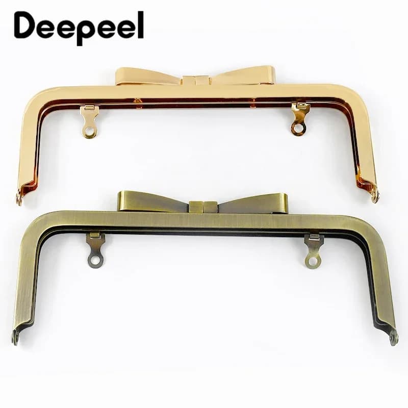 1-5Pcs Deepeel 20cm Metal Bag Handle Square Purse Frame Smooth Kiss Clasp with Screw Handbag Sewing Bracket Bags Accessories