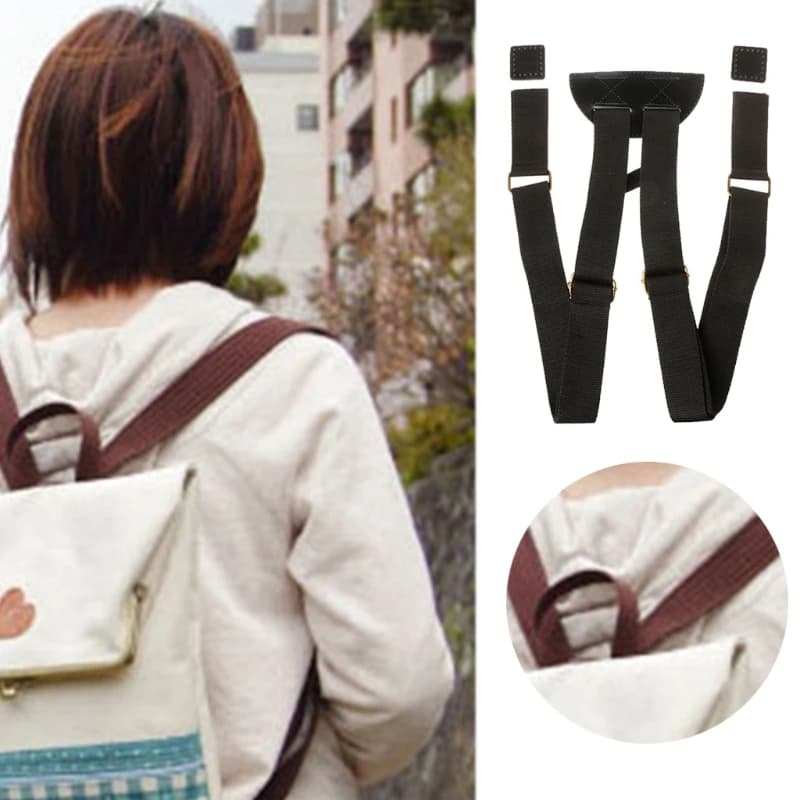 Adjustable Backpack Strap Black Durable Canvas Replacement Shoulder Strap Rucksack School Book Bag Leather Belt Accessories