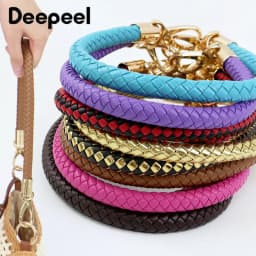 2Pcs Deepeel 30/40/50/60cm Leather Bag Handles Woven Rope Shoulder Strap Metal Buckles Handbag DIY Replace Bags Accessories