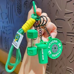 Fitness Series Detachable Barbell Plates Keychain with Simulation Dumbbells And Water Cup Keyring Creative Detachable Pendant