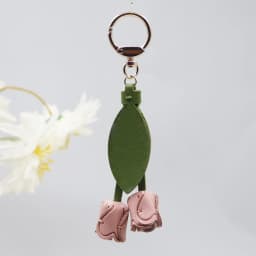 Fashion Tulip Bag Decoration PU Leather Leaf Flower Key Chain, Fashion Cute Charm Creative Bag Pendant For Family/Friends Gift