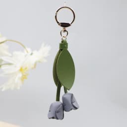Fashion Tulip Bag Decoration PU Leather Leaf Flower Key Chain, Fashion Cute Charm Creative Bag Pendant For Family/Friends Gift