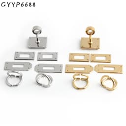 1/5Sets Stainless Steel Metal Rectangle Hanger Clasp Locks For DIY Craft Handbags Purse Bags Belt Buckles Hardware Accessories
