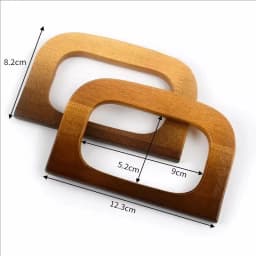 Deepeel 2/4Pcs 12-18cm Natural Wooden Handbag Handle D-ring Frame Handles for Purse Woven Bag DIY Luggage Crafts Accessories