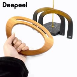 Deepeel 2/4Pcs 12-18cm Natural Wooden Handbag Handle D-ring Frame Handles for Purse Woven Bag DIY Luggage Crafts Accessories