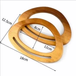 Deepeel 2/4Pcs 12-18cm Natural Wooden Handbag Handle D-ring Frame Handles for Purse Woven Bag DIY Luggage Crafts Accessories