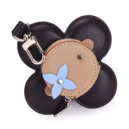 Flower Leather Coin Purse | Genuine Leather Bag Charm Keychain | Handmade Zippered Pouch with Grommet Eyes for Women Gift