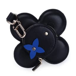 Flower Leather Coin Purse | Genuine Leather Bag Charm Keychain | Handmade Zippered Pouch with Grommet Eyes for Women Gift