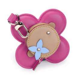 Flower Leather Coin Purse | Genuine Leather Bag Charm Keychain | Handmade Zippered Pouch with Grommet Eyes for Women Gift