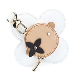 Flower Leather Coin Purse | Genuine Leather Bag Charm Keychain | Handmade Zippered Pouch with Grommet Eyes for Women Gift