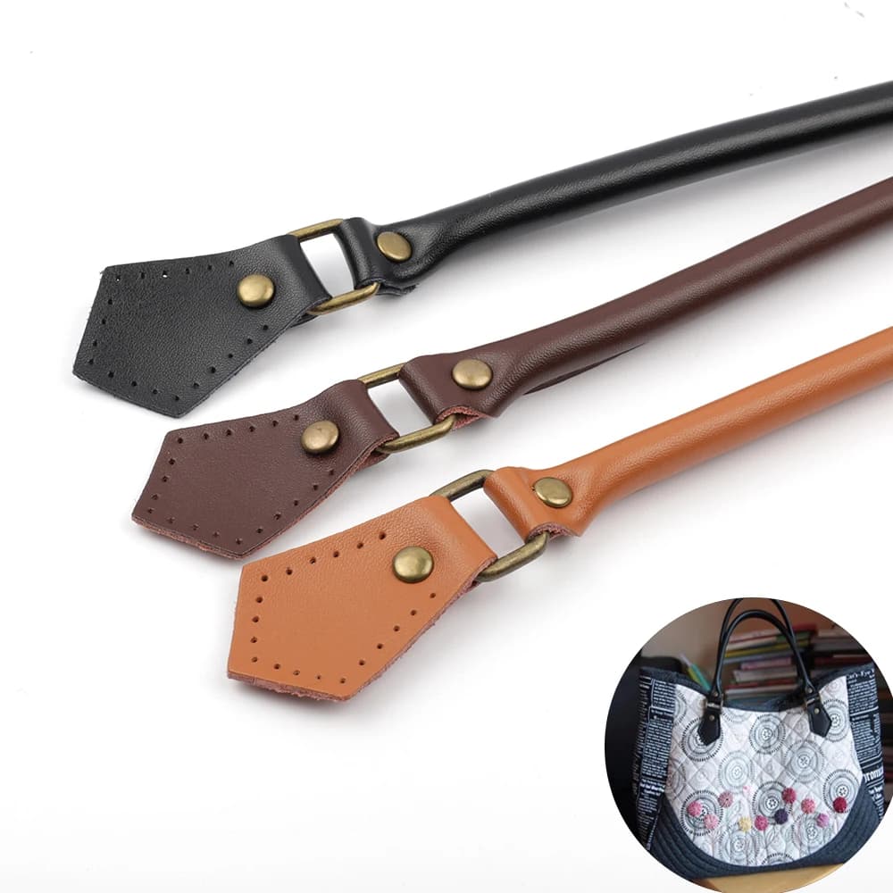 2Pcs Leather Bag Straps Handle Straps Real Cow Leather Bag Handles for DIY Bag Parts Genuine Leather Bag Straps Replacement