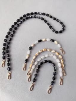 New Fashion Woman Bag Accessory Detachable Solid Beaded Chains White Acrylic Luxury Strap Women Handbag Shoulder Handle Chain