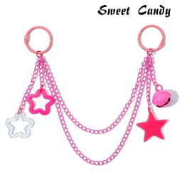 ITA Bag Decoration Chain Pendant Acrylic Pendant Candy Colored Shiny Star Bell Adjustable DIY Bag Decoration Handmade Products