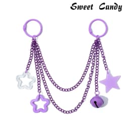 ITA Bag Decoration Chain Pendant Acrylic Pendant Candy Colored Shiny Star Bell Adjustable DIY Bag Decoration Handmade Products