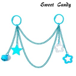 ITA Bag Decoration Chain Pendant Acrylic Pendant Candy Colored Shiny Star Bell Adjustable DIY Bag Decoration Handmade Products