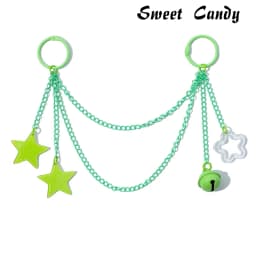 ITA Bag Decoration Chain Pendant Acrylic Pendant Candy Colored Shiny Star Bell Adjustable DIY Bag Decoration Handmade Products