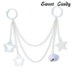 ITA Bag Decoration Chain Pendant Acrylic Pendant Candy Colored Shiny Star Bell Adjustable DIY Bag Decoration Handmade Products