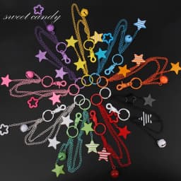 ITA Bag Decoration Chain Pendant Acrylic Pendant Candy Colored Shiny Star Bell Adjustable DIY Bag Decoration Handmade Products