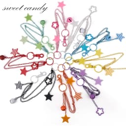 ITA Bag Decoration Chain Pendant Acrylic Pendant Candy Colored Shiny Star Bell Adjustable DIY Bag Decoration Handmade Products