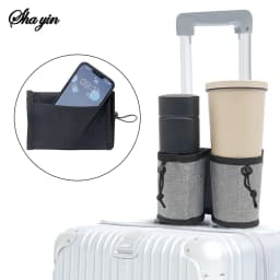 Travel Luggage Cup Holder Durable Free Hand Suitcase Drink Bag Travel Milk Tea Coffee Mugs Holder Fits All Suitcase Handles