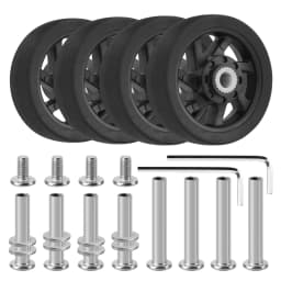 4Pcs Black Luggage Replacement Wheels W/H Screw Suitcase Repair Wheel Part Mute Travel Trolley Case Replacement 5cm Axles Caster