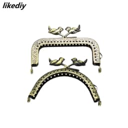 1 Piece 8.5 CM Bird Bead Antique Bronze Metal Purse Frame Kiss Clasp DIY Bag Accessory
