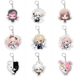 Monokuma Danganronpa Naegi Makoto Anime Keychain Cartoon Model Acrylic Keyring Bag Accessory Cute Gift