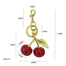 Crystal Cherry Pendants for Women Handbag Coach Bags Shoulder Bags Keychain Fashion Accessory