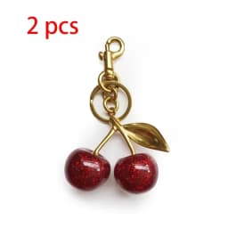 Crystal Cherry Pendants for Women Handbag Coach Bags Shoulder Bags Keychain Fashion Accessory