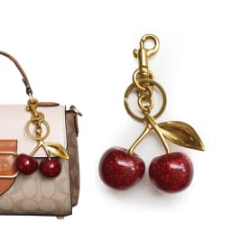 Crystal Cherry Pendants for Women Handbag Coach Bags Shoulder Bags Keychain Fashion Accessory