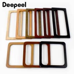 1/2Pcs Deepeel 14/20cm Wooden Handles Square Purse Frame for Making Woven Handbag DIY Bag Parts Crafts Hardware Accessories