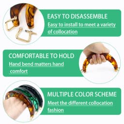 1/2Pcs 11.2cm Resin Women's Bag Handle Amber Acrylic Plastic Handles for Handbag Purse Frame DIY Handmade Craft Bags Accessories