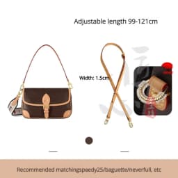 Checkerboard Shoulder Strap For Women Bag Durable Fashion Top Layer Cowhide Leather Crossbody Bag Strap Bag Accessories