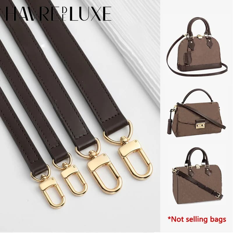 Checkerboard Shoulder Strap For Women Bag Durable Fashion Top Layer Cowhide Leather Crossbody Bag Strap Bag Accessories