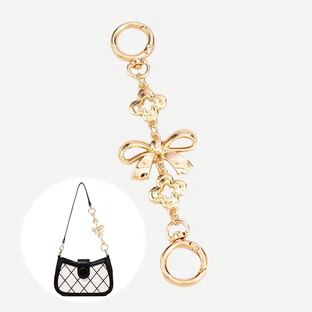 Metal Bow Bag Purse Extender Chain Strap Replacement Bag Accessories for Women Handbag Purse Shoulder Bag Crossbody Bag Straps