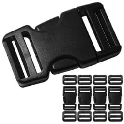 4 Sets Buckles for Straps, Release Buckle Plastic Clip Dual Adjustable, for Luggage Nylon Strap Webbing Outdoor Backpack
