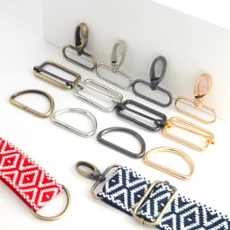 6pcs Metal Buckles Set - D Ring + Slide Buckle + Swivel Snap Hooks for Bag Backpack Straps DIY Purse Making