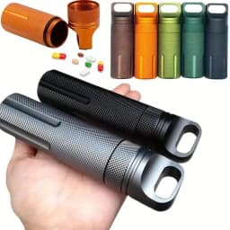 Backpack Attachment Outdoor Waterproof Storage Box Portable Medicine Bottle Aluminium Alloy Sealed Cylindrical Keyring Accessory