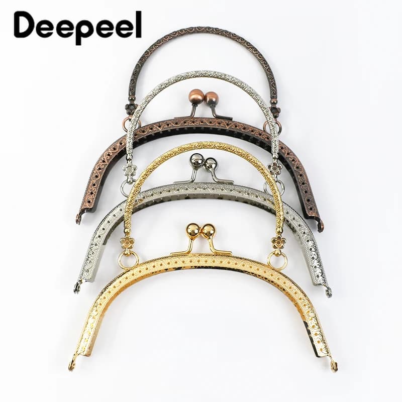 1/2/3/5Pcs Deepeel 165mm Metal Bag Handle Embossed Semicircle Handles Frame for Handbag DIY Wallet Clasp Lock Hardware Accessory