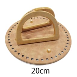1Set Deepeel New Wooden Handles with Leather Bag Bottom Handmade Material Woven-bag Handbags Knit Bags DIY Sewing Accessories