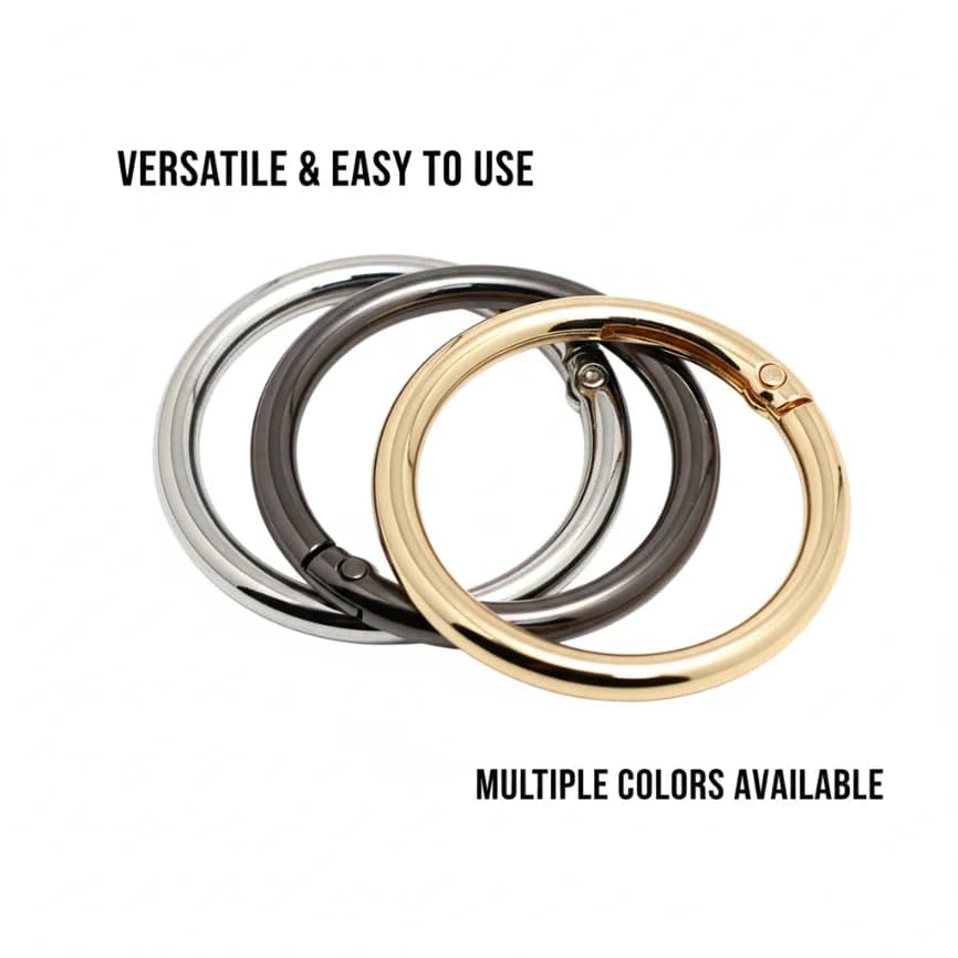 5-30pcs O Rings Metal Bag Buckles 16-38mm Openable Spring Clasp Carabiner Clip Snap Hook Keychain for DIY Handbag Accessories
