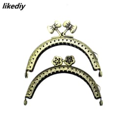 1 Piece 8.5 CM Antique Bronze Semicircle Metal Purse Frame Kiss Clasp Handle For DIY Bag Accessory