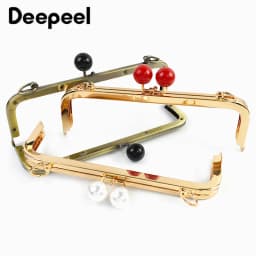 1/2Pcs Deepeel Purse Frame Kiss Clasp 20.5cm Metal Pearl Head Handles for Handbag DIY Sewing Brackets Screw Wallet Accessories
