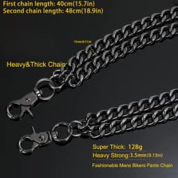 Punk Waist Chain Wallet Chain for Men Women Long Pocket Keychain with Lobster Clasps for Keys Jeans Pants Belt