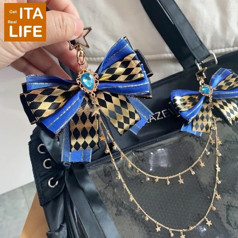 Italife 40 Cm Gold Chain with Bow Ita Bag Accessories Set Women Anime Display Itabag Charm Decoration Stars Chain for Girls H371