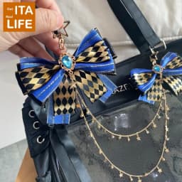 Italife 40 Cm Gold Chain with Bow Ita Bag Accessories Set Women Anime Display Itabag Charm Decoration Stars Chain for Girls H371