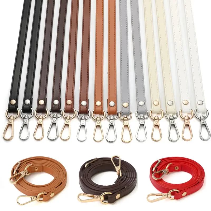 128cm PU Leather Bag Strap Long Adjustable Crossbody Strap Bag Belt Replacement Belt Shoulder Strap 1.2cm Wide Bags Handles