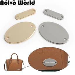 50-200PCS 20x6mm,30x19mm Oval Metal Double Holes Sewing Plate For DIY Pendant Bags Clothes Custom Brand Logo Tags Blank Label