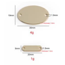 50-200PCS 20x6mm,30x19mm Oval Metal Double Holes Sewing Plate For DIY Pendant Bags Clothes Custom Brand Logo Tags Blank Label